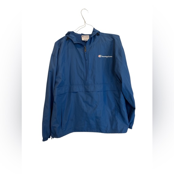 Champion Other - Champion Men's Hoodie 1/2 Zip Windbreaker Polyester Jacket Solid Blue Size Large